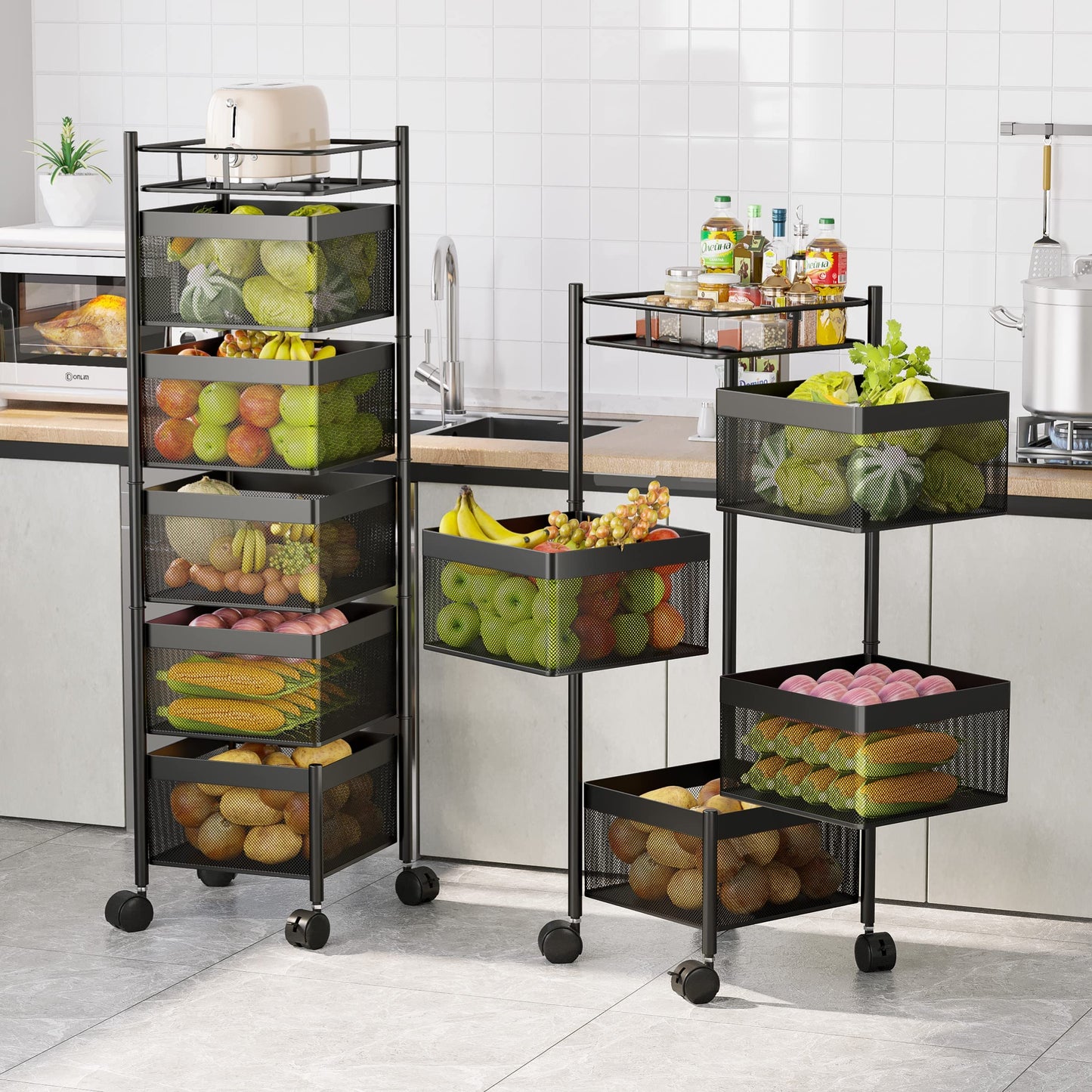 Rolling Mesh Storage Cart (4 layers)