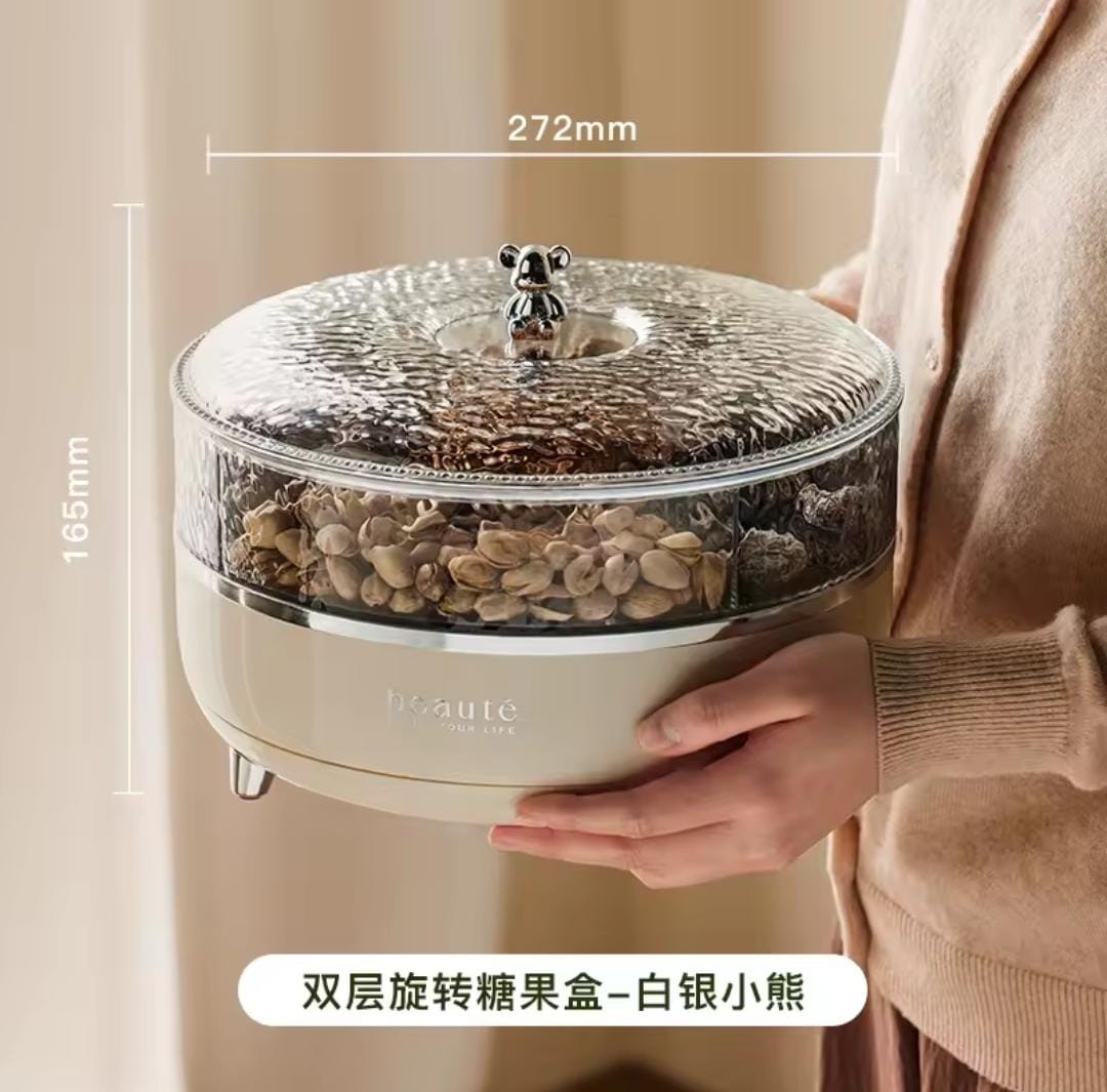 Double Layer Transparent Nuts And Snacks Tray - My Store
