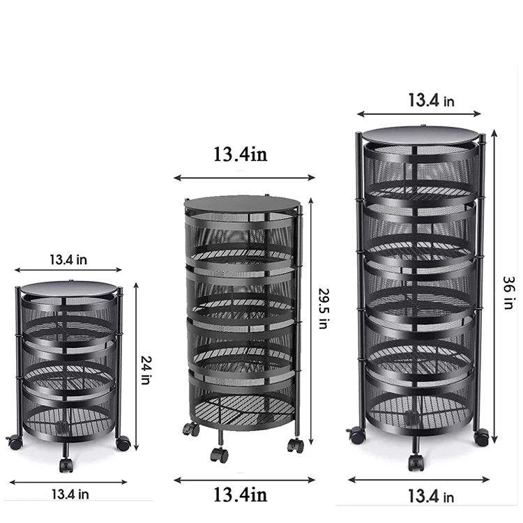 Rotating Kitchen Storage Trolley - Round - My Store