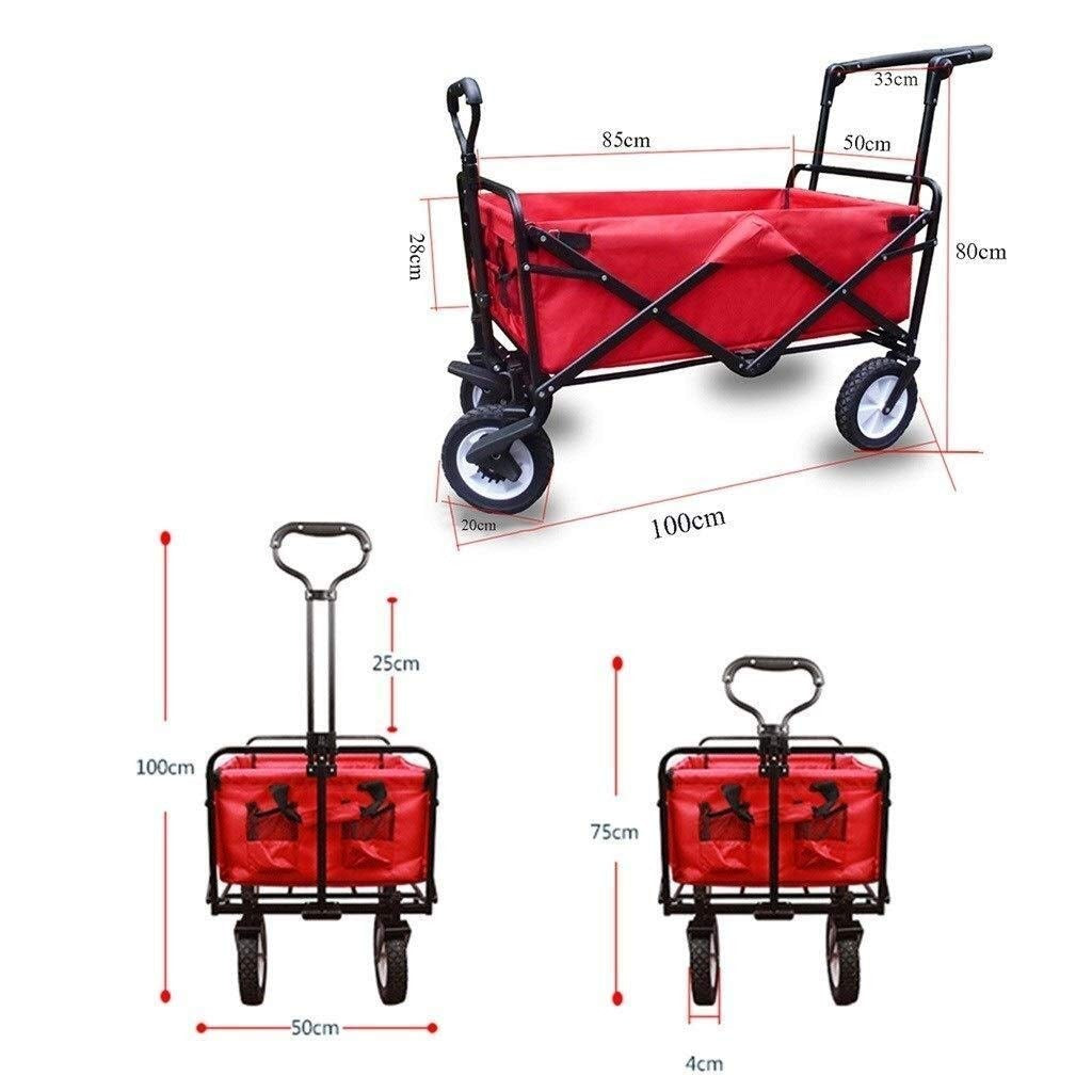 4 Wheel Heavy Duty Folding Bag Garden Trolley Cart Wagon Hand Pull