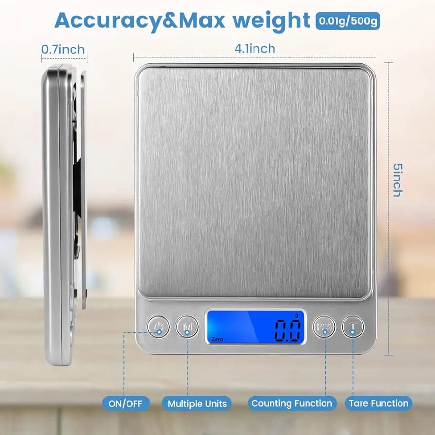 Digital Kitchen Scale 3000g/0.1g Precision with LCD Display