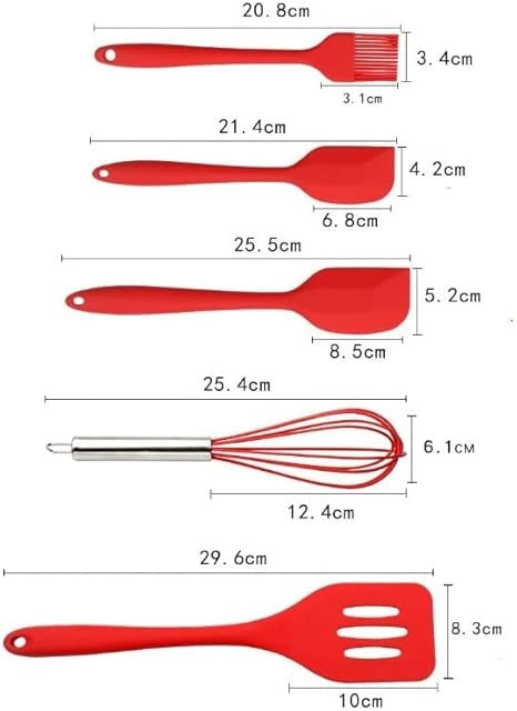 5 Pcs Kitchen Utensils Silicone Spatula Set