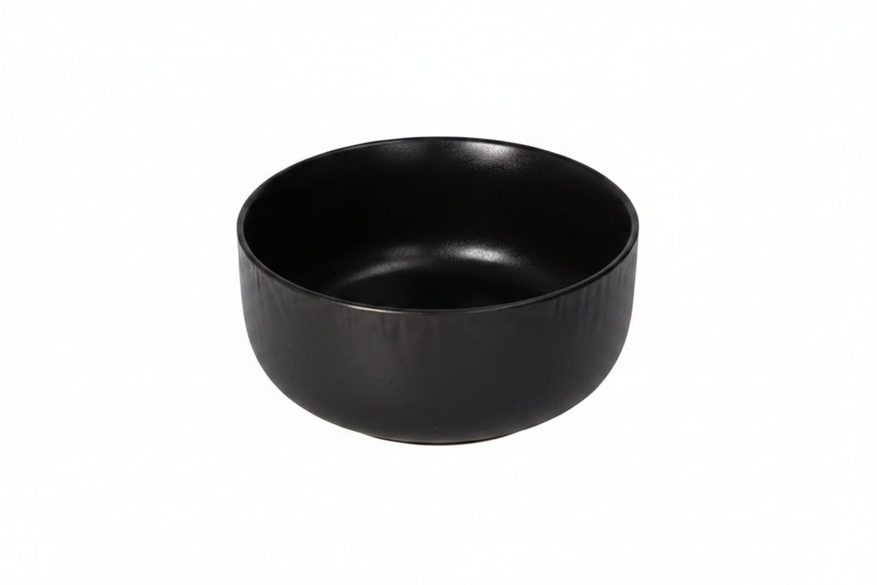 DannyHOME™ 6" Black Porcelain Bowl – 15 × 15 × 7 cm (CPK-004)