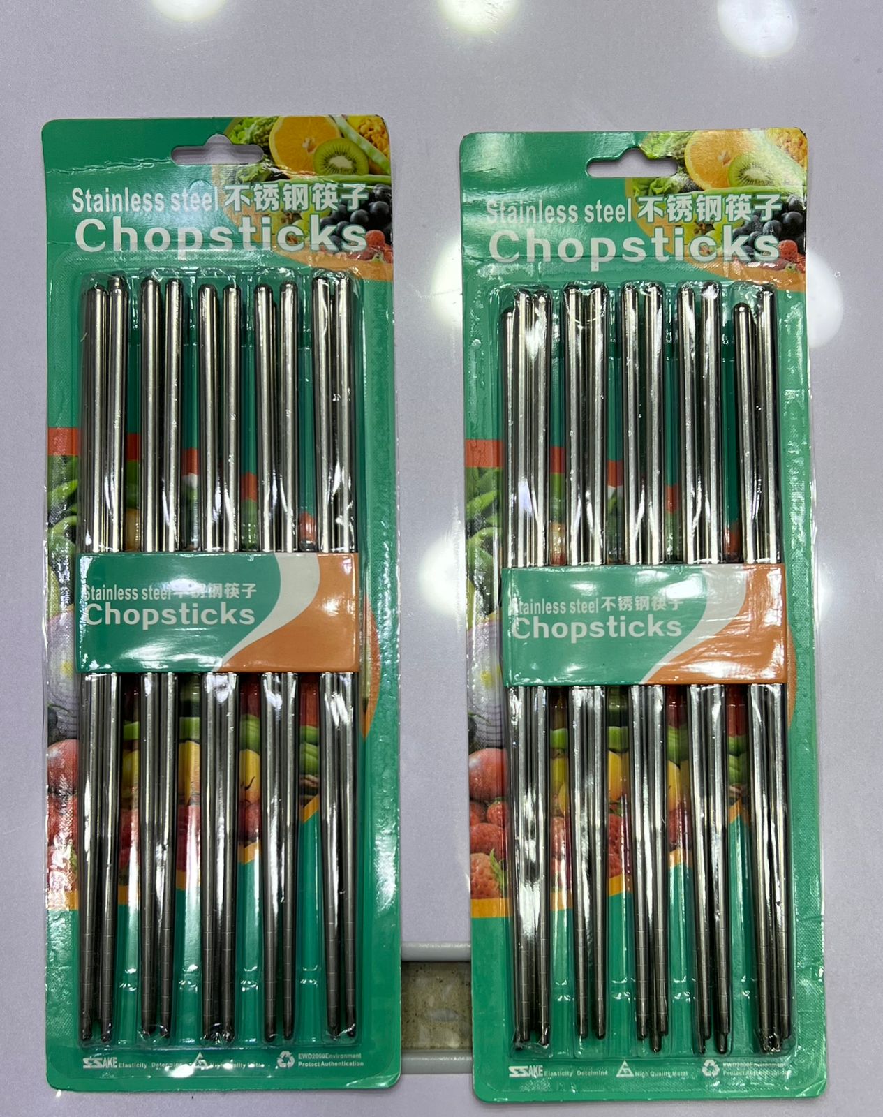 Stainless Steel Chopsticks (10-Piece Set)