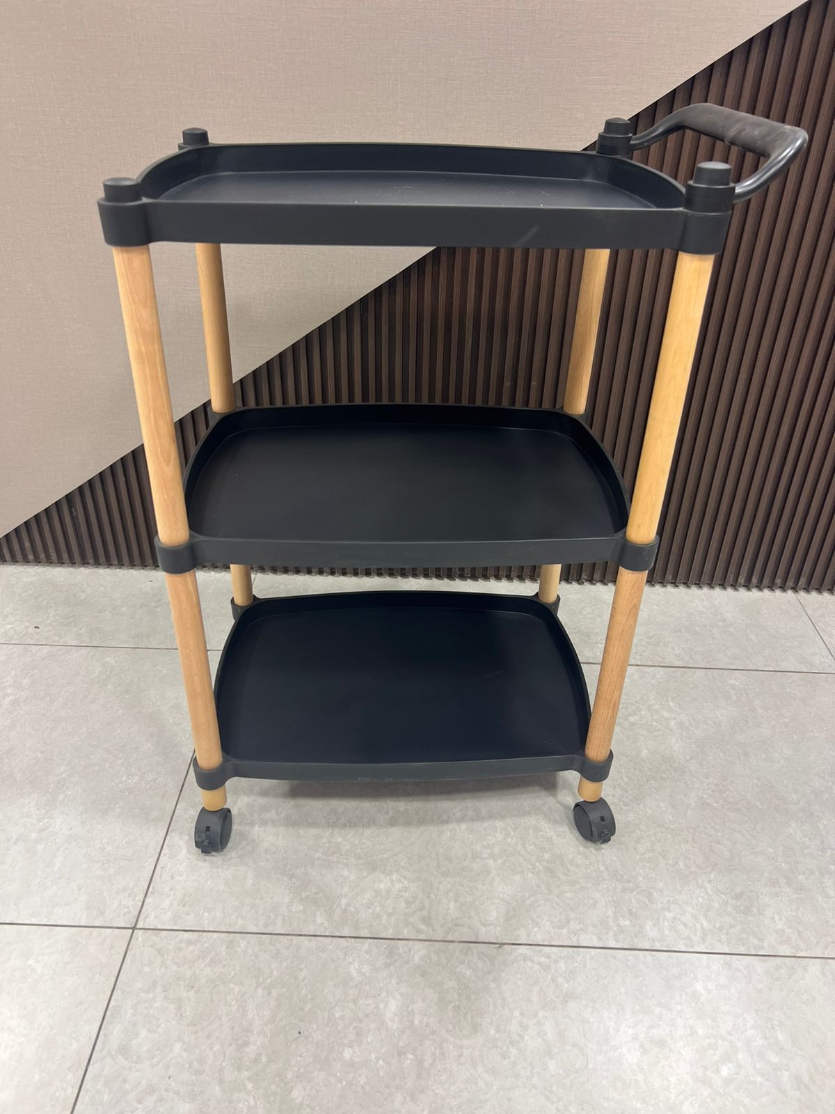 3-Tier Scandi-Style Rolling Utility Cart