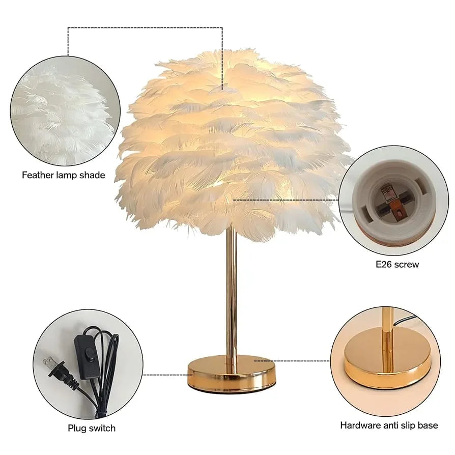 Feather Table Lamp – Elegant & Luxurious Ambient Lighting