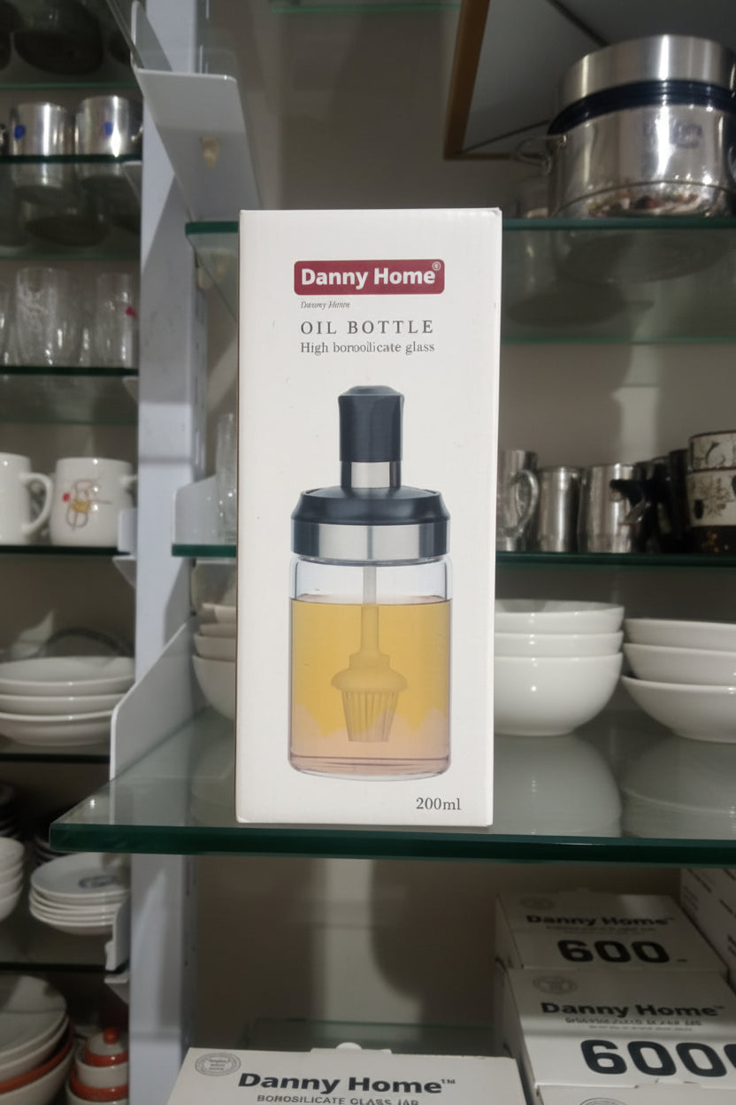 Danny Home High Borosilicate Glass Oil Bottle with Silicone Brush