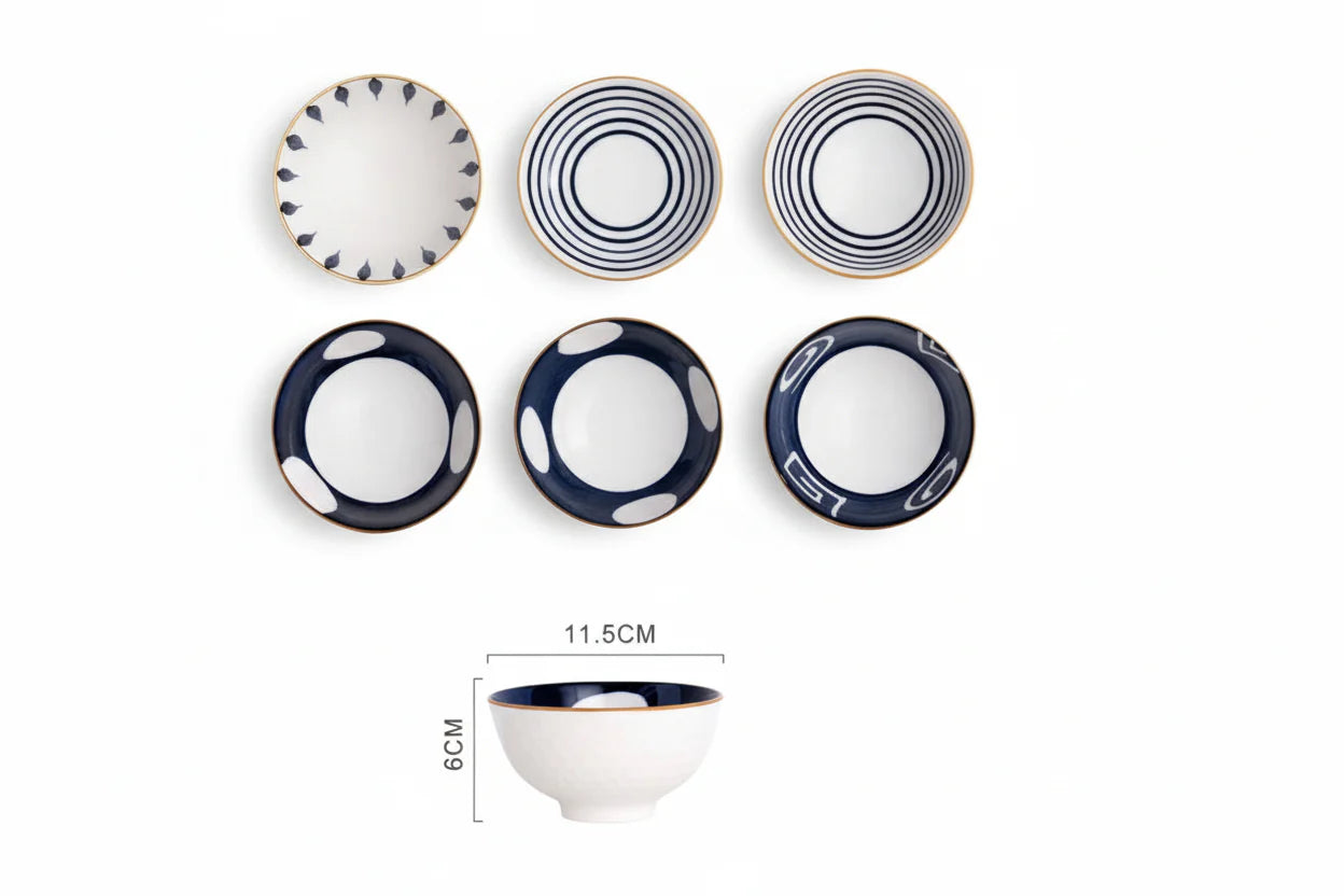 Japanese Style 6-Piece Ceramic Bowl Set - My Store