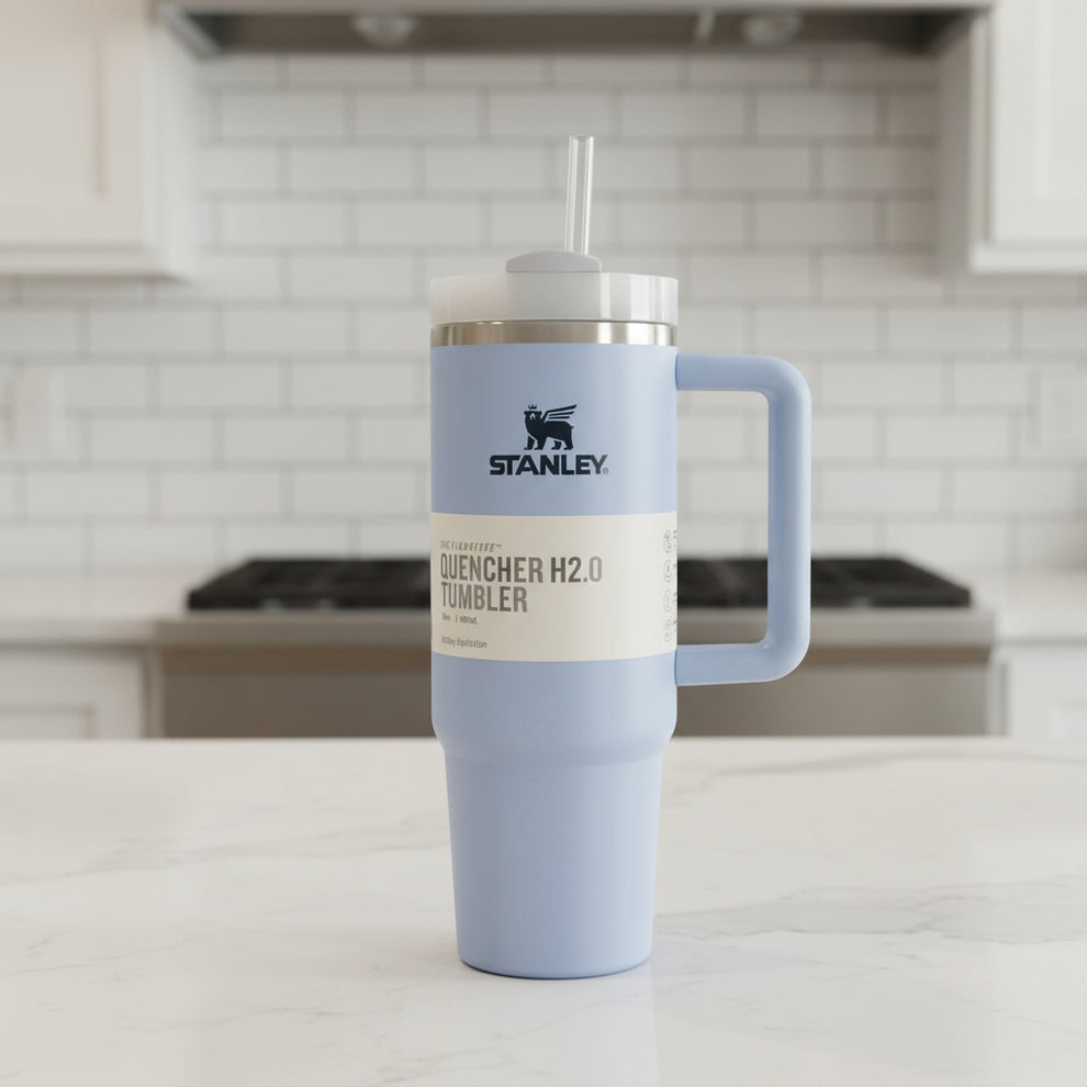 30oz (900ml) Stanley Style Insulated Tumbler with Handle, Straw & Gift Box