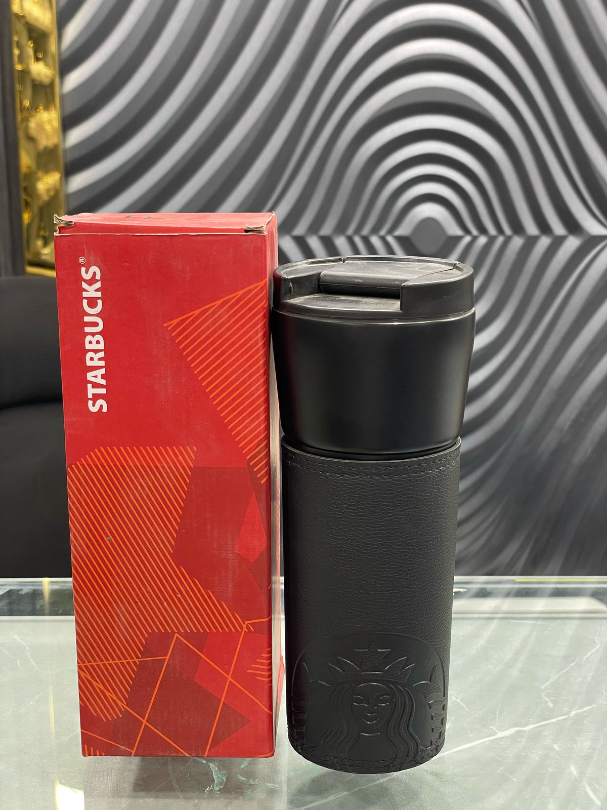 Starbucks Travel Mug With Leather Cover 473ml