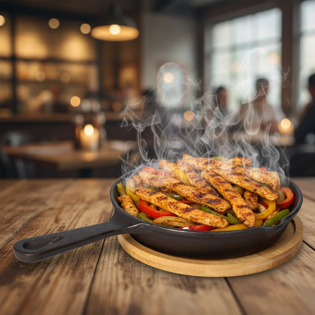 Danny Home Mini Cast Iron Skillet with Bamboo Base - My Store