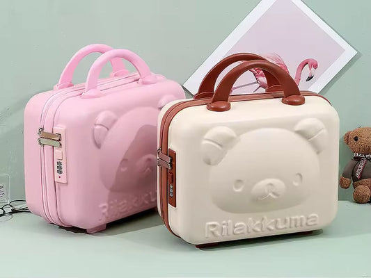 Teddy Bear Design Mini Travel Suitcase with Lock – Cute, Compact & Functional