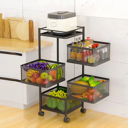 Rolling Mesh Storage Cart (4 layers)