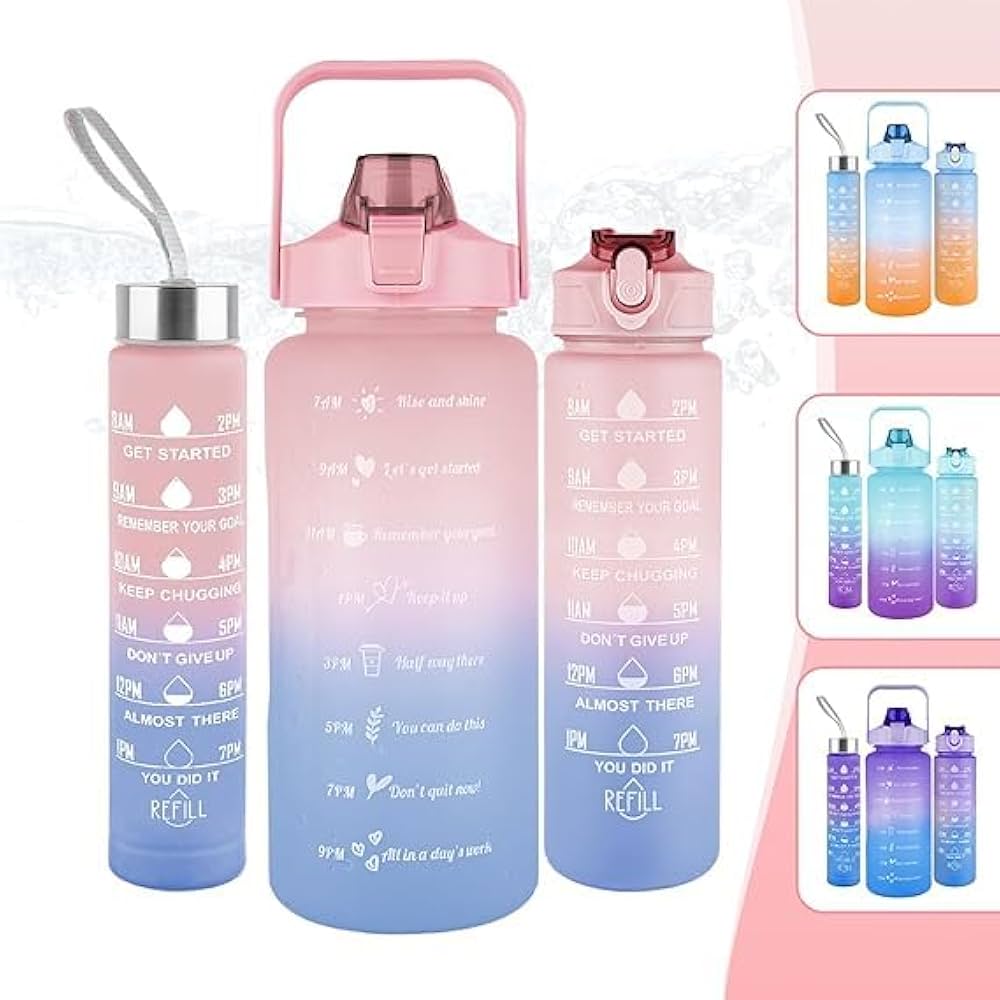 3 pcs Colourful Water Bottle Set