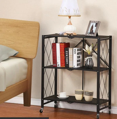 Foldable Kitchen Trolley 3-Layer - My Store