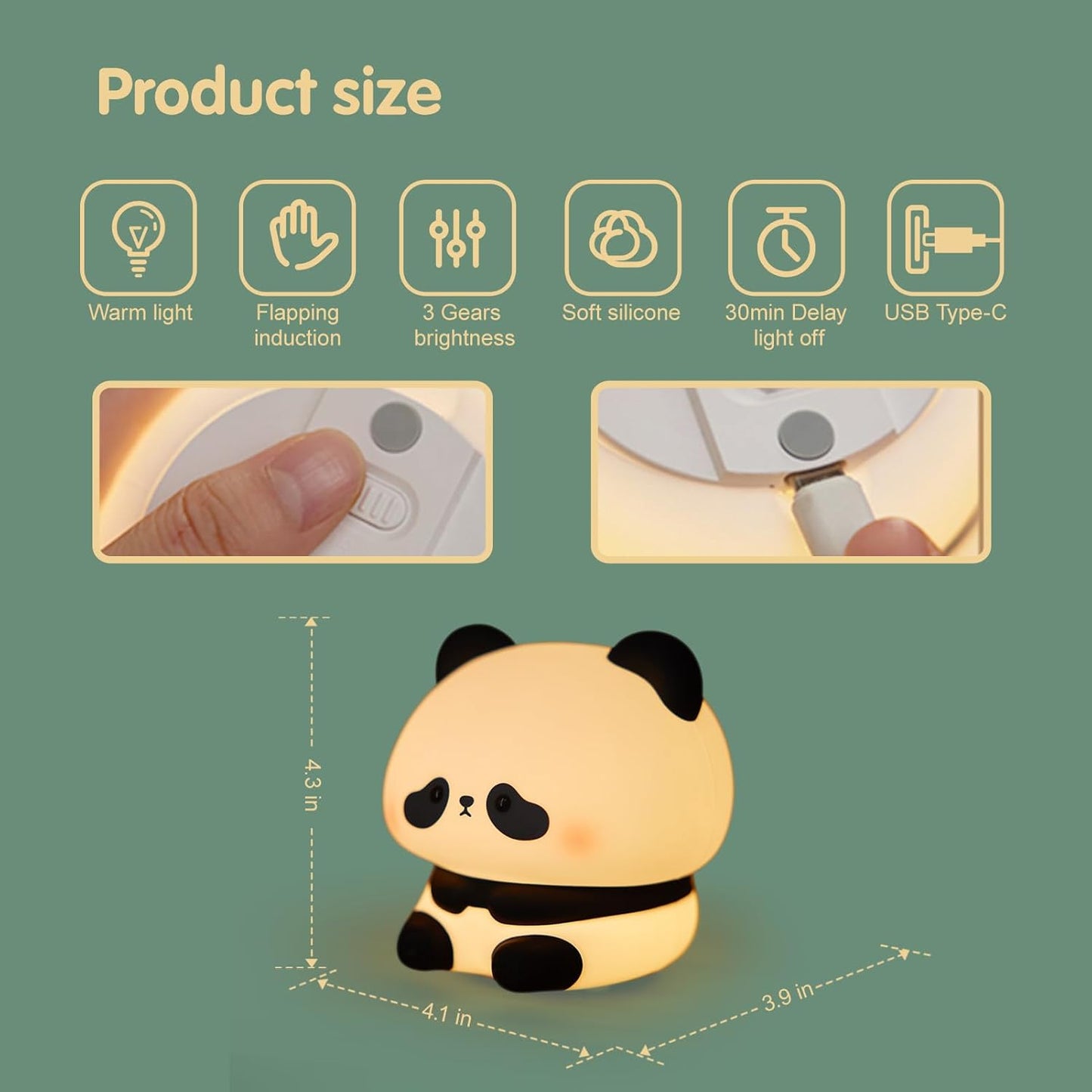 Silicone Panda Lamp