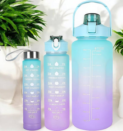 3 pcs Colourful Water Bottle Set