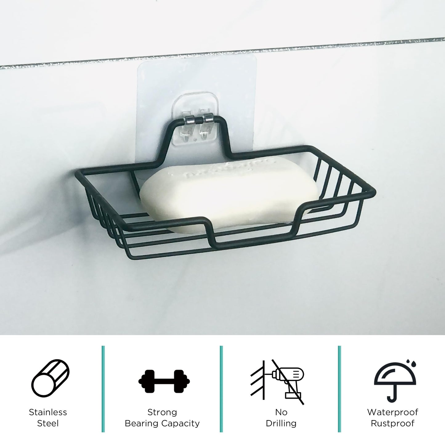 Metal Soap Tray with Stick-on - My Store