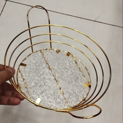 Metal Fruit Storage Basket, Snacks Storage And Organizer Plate - My Store