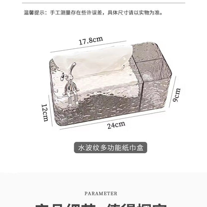 Light Luxury Multi-Function Tissue Box with Storage Drawer