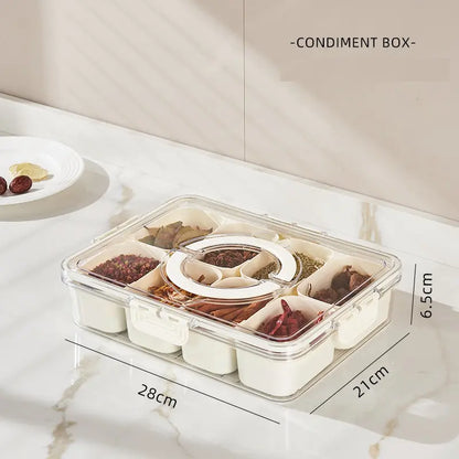 8 Grid Seasoning Storage Box With Lid - My Store