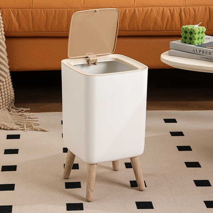 Wooden High Foot Dustbin - Square Shape - My Store