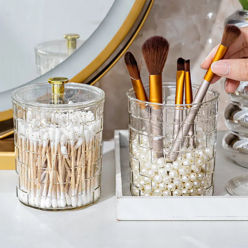 Acrylic Round Cotton Bud Holder - My Store
