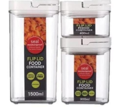 3-Piece Airtight Flip-Lid Container Set