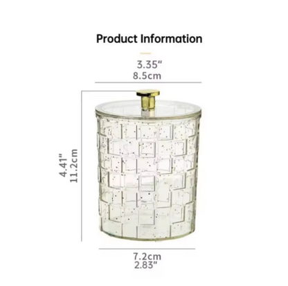 Acrylic Round Cotton Bud Holder - My Store
