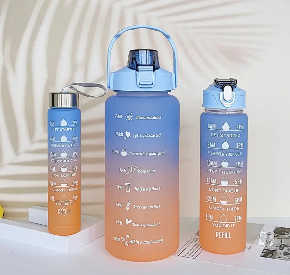 3 pcs Colourful Water Bottle Set