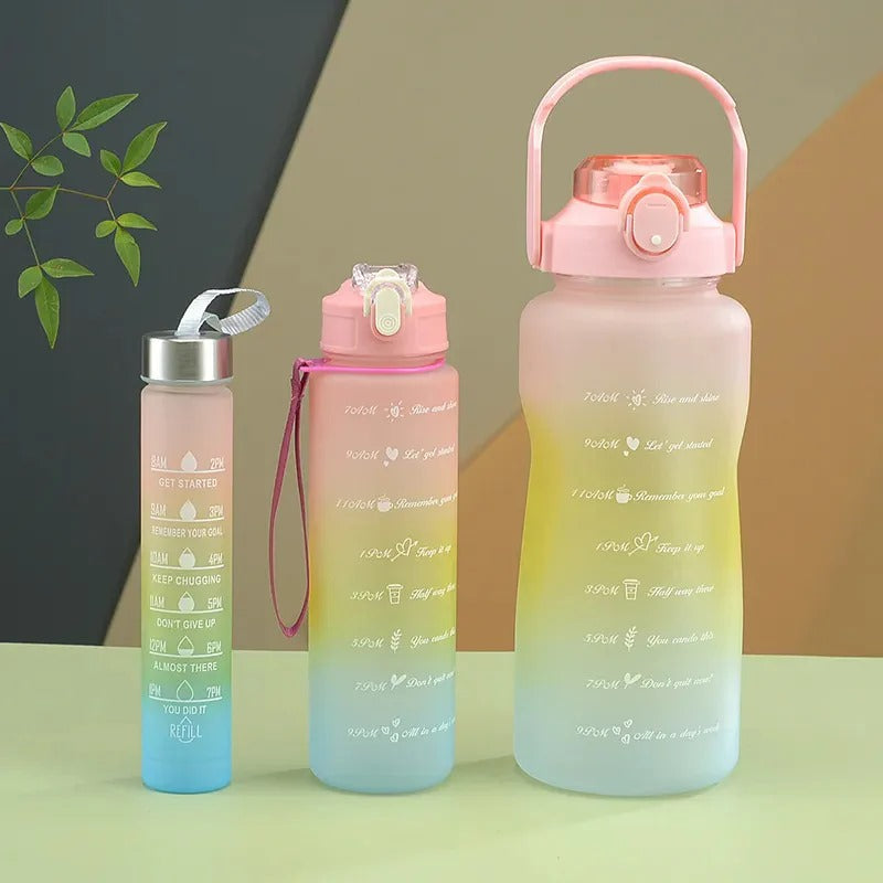 3 pcs Colourful Water Bottle Set