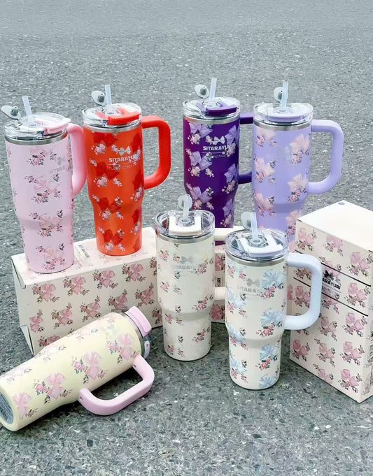 SITARAYURI Floral Bloom 900ml Insulated Tumbler 30oz