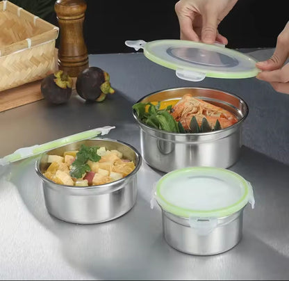 3 Pcs Korean Style Sealed Stainless Steel Food Preservation Box - My Store