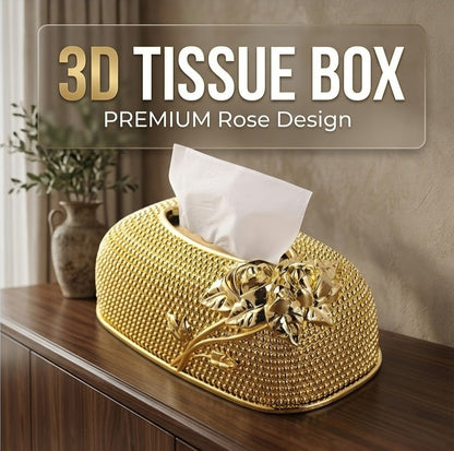 Luxurious Golden Rose Tissue Box Holder - My Store