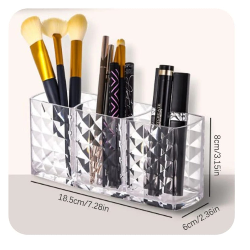 Diamond Cut 3-Grid Makeup Brush Holder - My Store