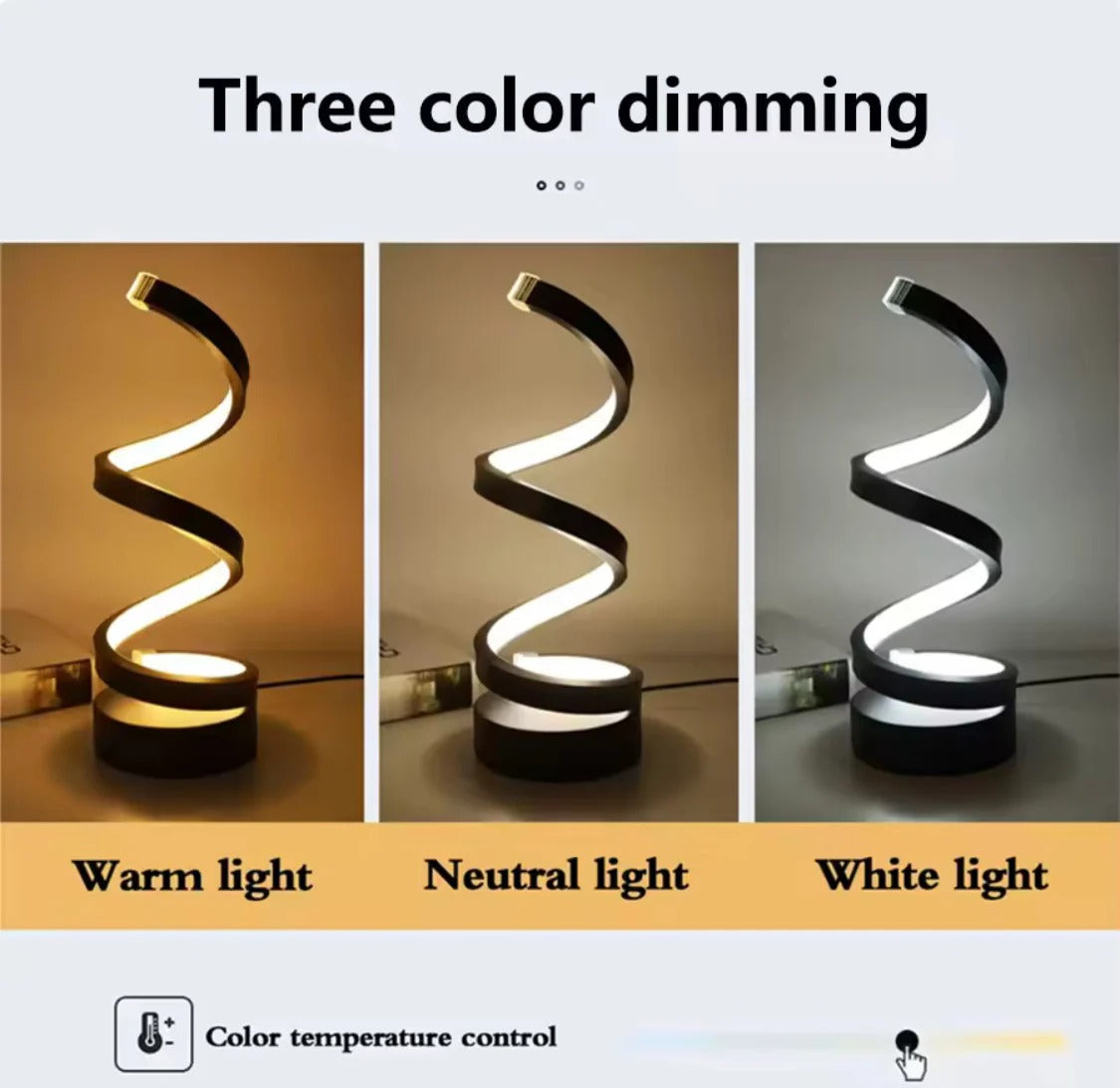Spiral LED 3 Colours Adjustable Light