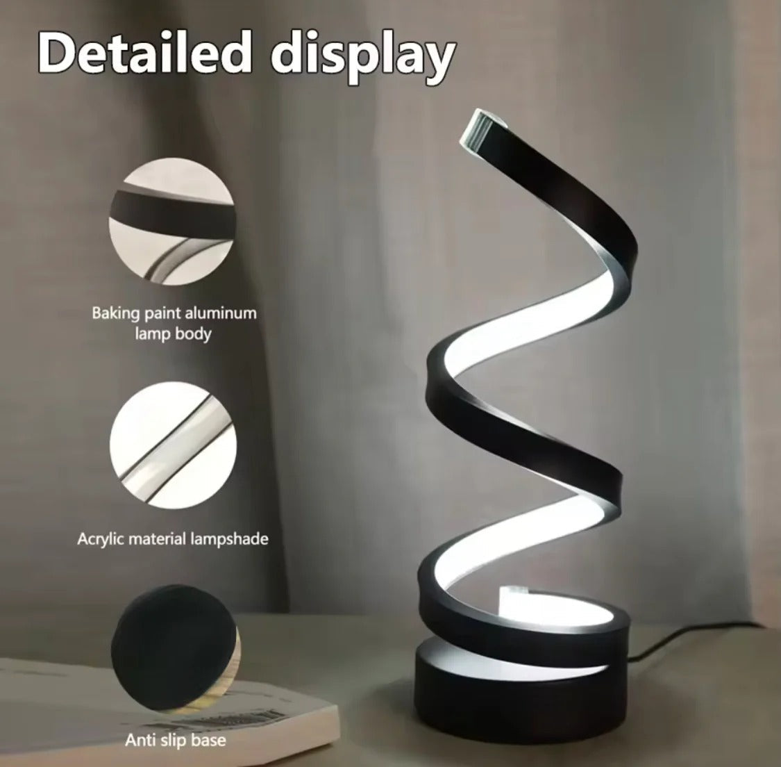 Spiral LED 3 Colours Adjustable Light