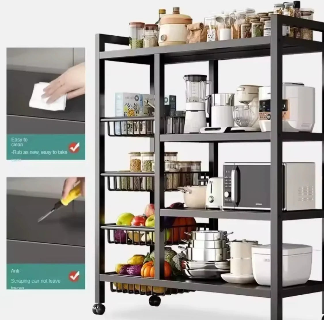 Multifunctional Storage Rack with Wheels - My Store