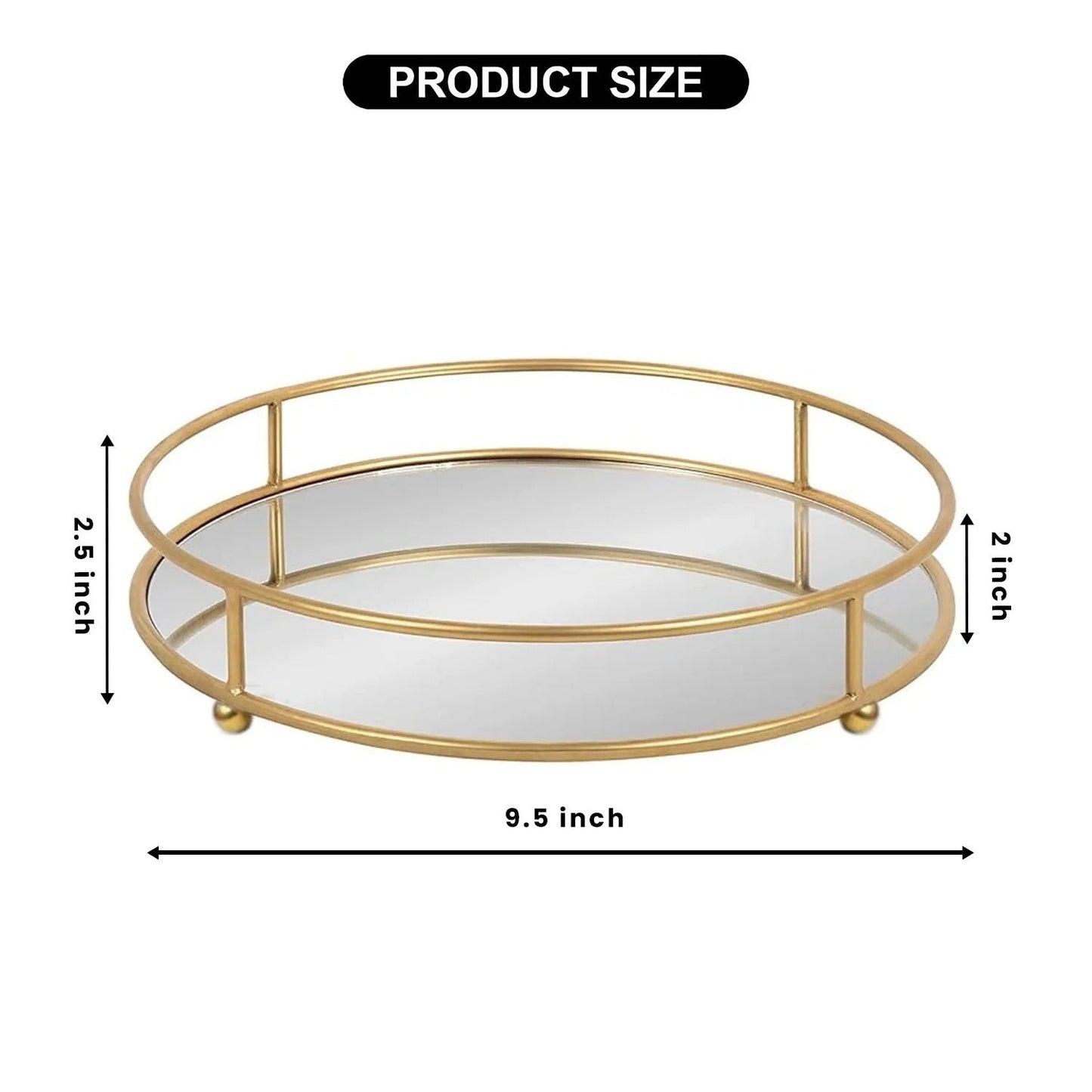 Glassy Golden Vanity Display with Mirror