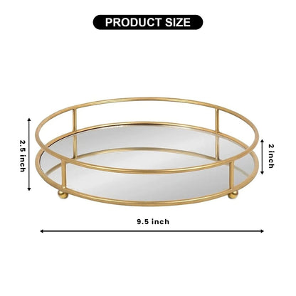 Glassy Golden Vanity Display with Mirror