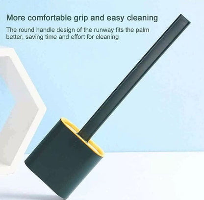 Flexible Silicone Toilet Brush with Floor Holder