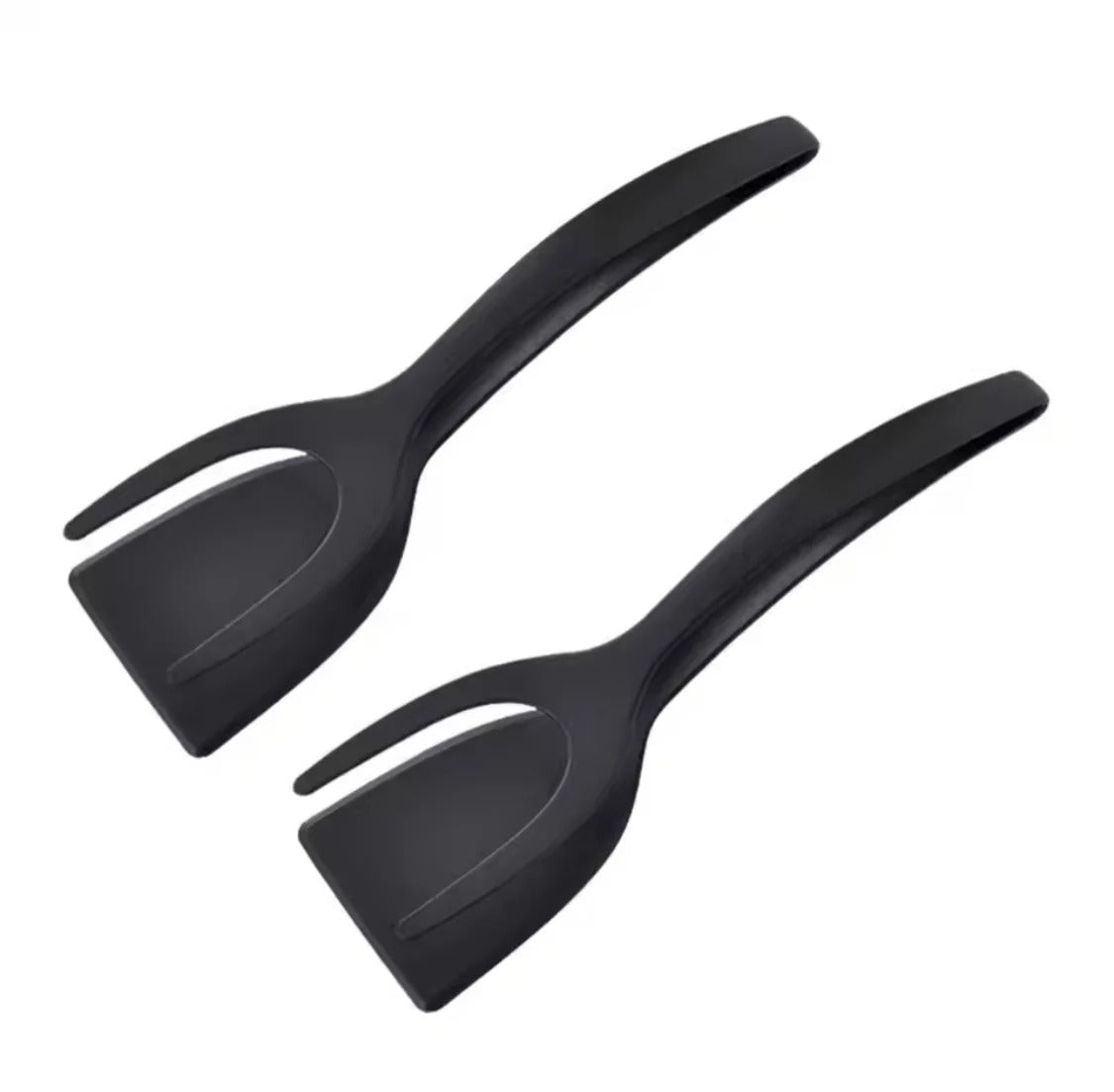 Silicone  2 in 1 grip and flip spatula tong