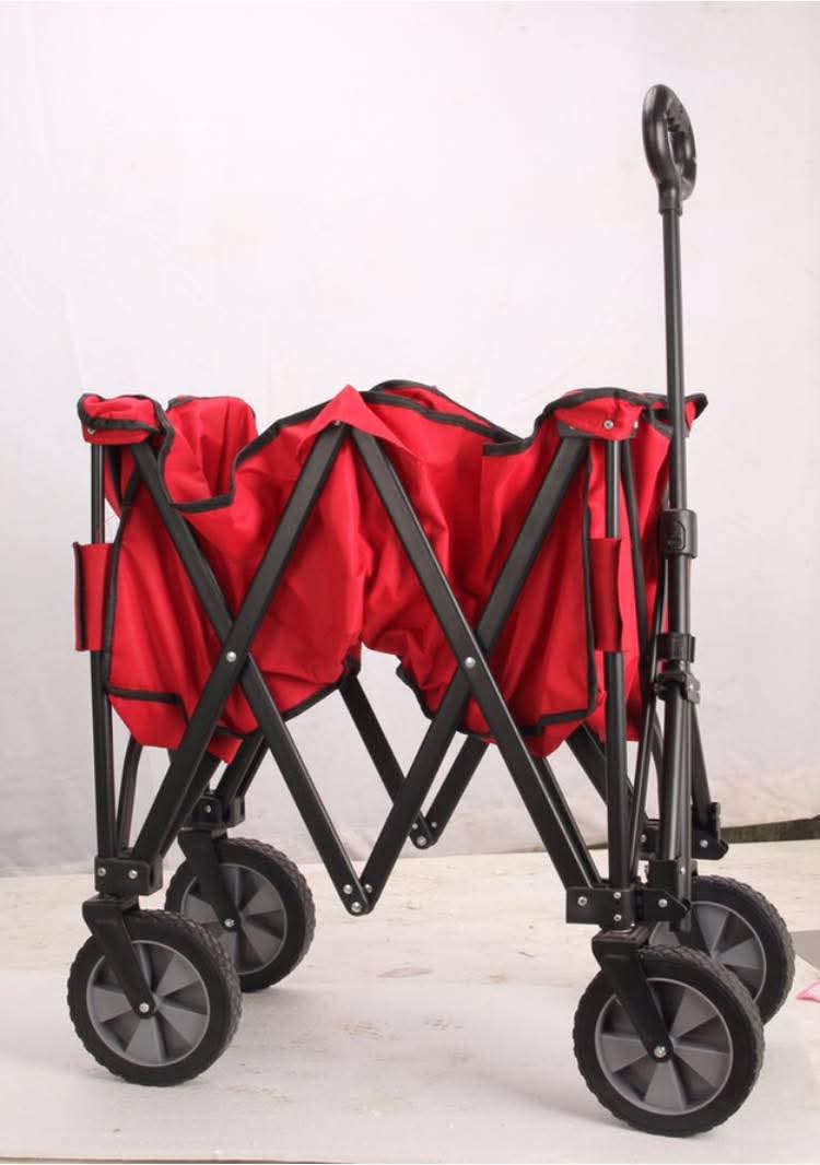 4 Wheel Heavy Duty Folding Bag Garden Trolley Cart Wagon Hand Pull