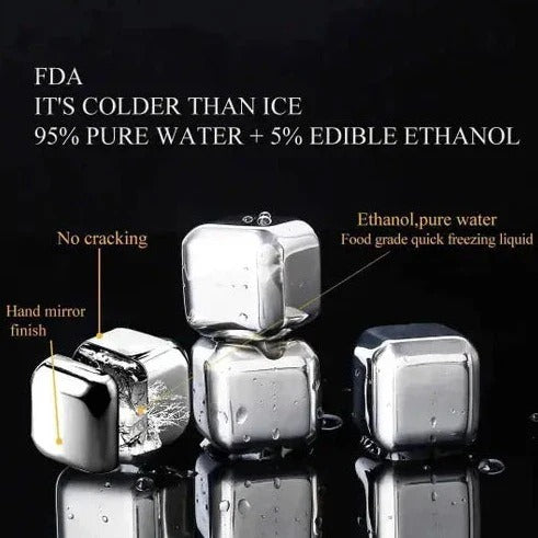 6 Grid Steel Ice Cubes With Clip - My Store