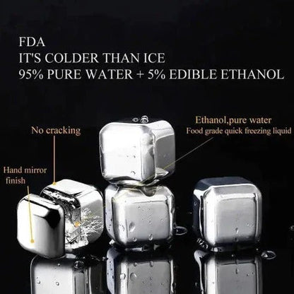6 Grid Steel Ice Cubes With Clip - My Store