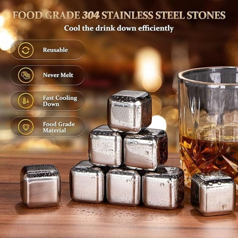 6 Grid Steel Ice Cubes With Clip - My Store
