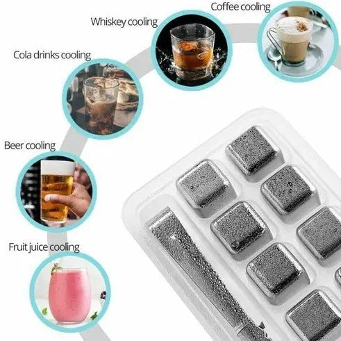 6 Grid Steel Ice Cubes With Clip - My Store