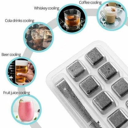 6 Grid Steel Ice Cubes With Clip - My Store