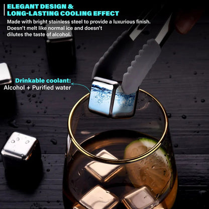 6 Grid Steel Ice Cubes With Clip - My Store