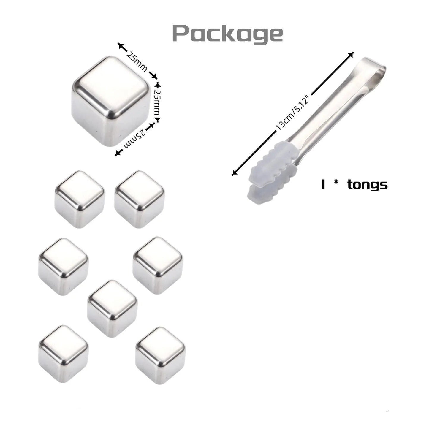 6 Grid Steel Ice Cubes With Clip - My Store